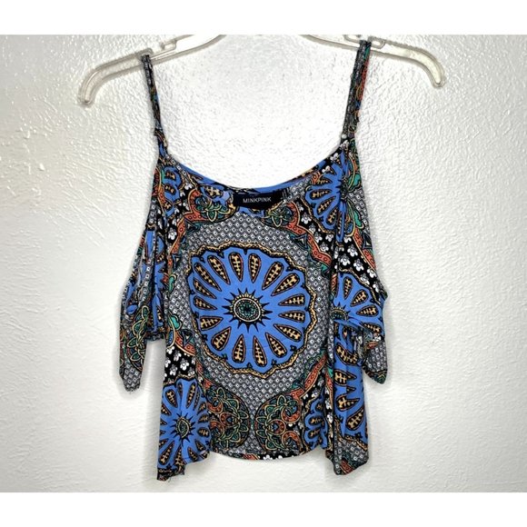 MINKPINK Mandala Cold Shoulder Cropped Tank - Picture 3 of 4